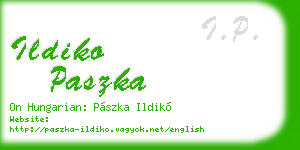 ildiko paszka business card