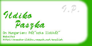 ildiko paszka business card